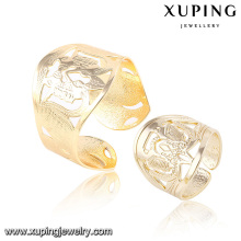 Fashion Elegant 18k Gold-Set de joyería de imitación con brazalete y anillo 63811